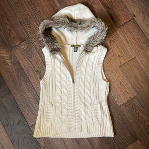Knit Vest with Faux Fur